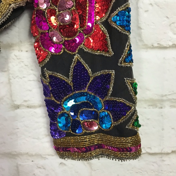 Laurence Kazar Vintage Sequin Rainbow Cocktail Top - Picture 5 of 8